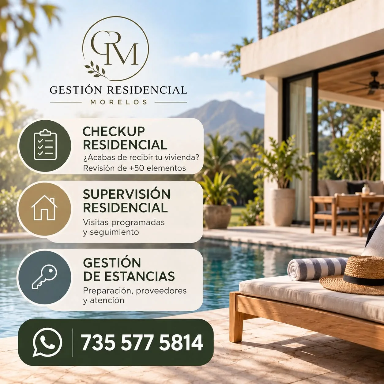 Servicios de Gestión Residencial Morelos junto a una residencia